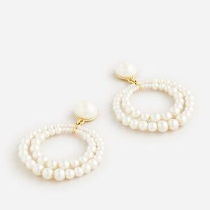 J. Crew Gold and White Crystal Embellished Earrings